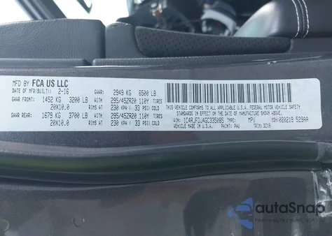 2016 Jeep Grand Cherokee Srt z USA, uszkodzony, nr VIN 1C4RJFDJ4GC335085